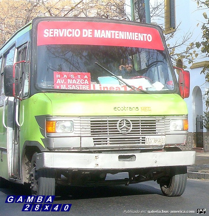 Mercedes-Benz LO 814 - San Miguel - Ecotrans
ARW 234
Un auxilio con algo de nostalgia..
Lleva en su parabrisas una ramalera de un servicio fraccionado y el cartel indicador, de la Línea 124, que ya no está bajo la órbita del grupo

Colección: Gamba 28x40
Palabras clave: Gamba / 124