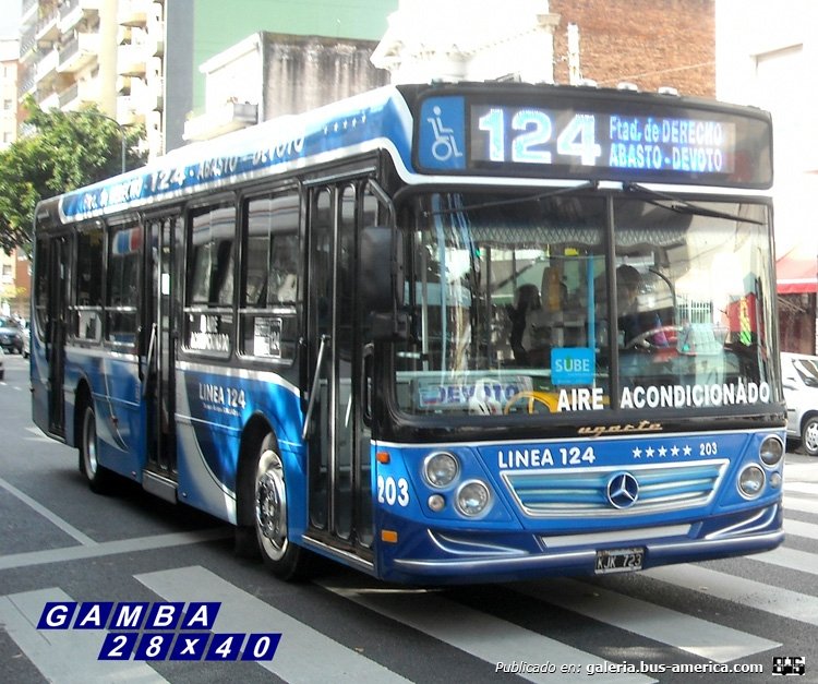 Mercedes-Benz O-500 U - Ugarte - T.A. Callao
KJK 723
Línea 124 - Interno 203

Colección: Gamba 28x40

http://galeria.bus-america.com/displayimage.php?pid=38772
http://galeria.bus-america.com/displayimage.php?pid=39866
http://galeria.bus-america.com/displayimage.php?pid=40259
Palabras clave: Gamba / 124