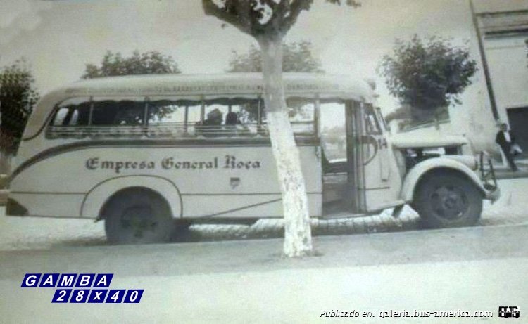 Chevrolet (G.M.C.) - Puletti - Empresa General Roca
Línea 223 (luego 54) - Interno 14

Fotografía: Autor desconocido
Publicada a la venta en Mercado Libre

http://galeria.bus-america.com/displayimage.php?pid=41499
Palabras clave: Gamba / 54