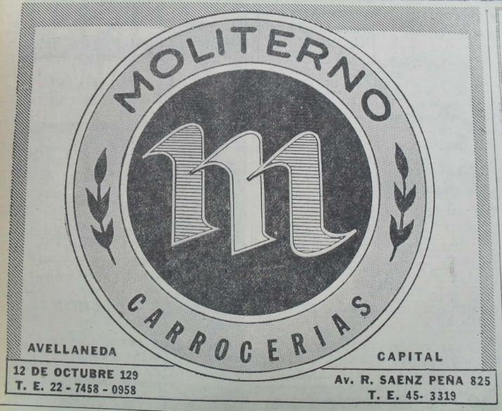 Carrocerías Moliterno
Publicidad en periódico de la época
Colección J Arcuri- A A Deluca
Palabras clave: Gamba / Moli