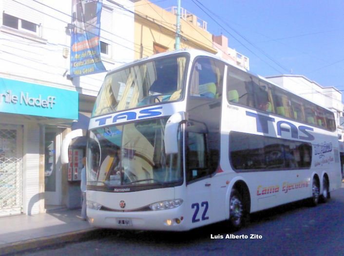 T.A.S. - Mercedes-Benz O-400 RSD - Marcopolo (en Argentina)
TAS empresa de larga distancia de la ciudad de Quilmes
Foto gentileza Luis Alberto Zito
Palabras clave: Gamba / TAS