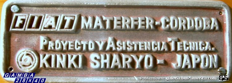 Placa de FIAT-Materfer
¿Que construyeron? , con proyecto y asistencia técnica de esta empresa japonesa

Colección: Gamba 28x40
Palabras clave: Gamba / FFCC