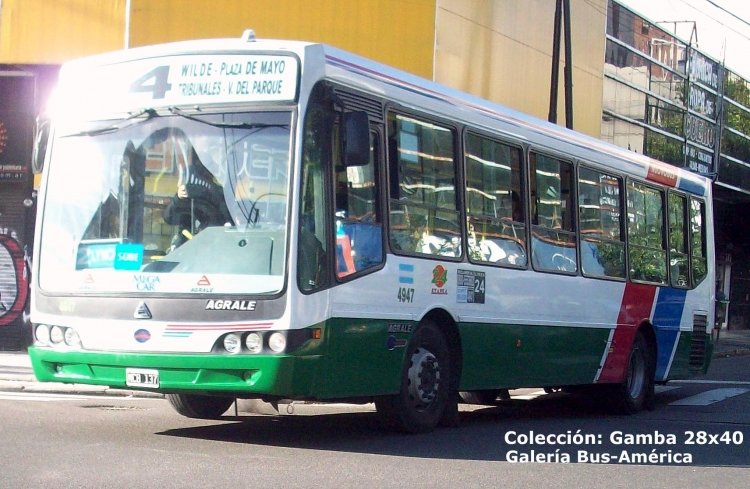 Agrale MT 15 - Nuovobus - E.T.A.P.S.A.
MCB 137
[url=https://bus-america.com/galeria/displayimage.php?pid=63287]https://bus-america.com/galeria/displayimage.php?pid=63287[/url]

Línea 24 (Buenos Aires), interno 4947

Colección: Gamba 28x40
Palabras clave: Gamba / 24