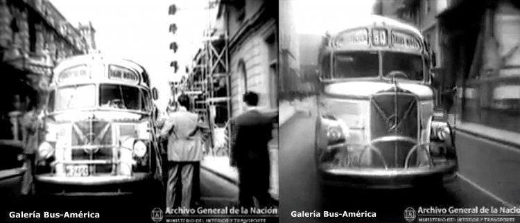 Mercedes-Benz L 312 - La Favorita - M.O.N.S.A.
M 2404
Línea 60 - Interno 64
Aquí se pueden apreciar las diferencias entre ambos chasis
(Datos de izquierda a derecha)

Imagen editada de un video del "Archivo General de la Nación"
Captura: Gamba 28x40
Palabras clave: Gamba / 60