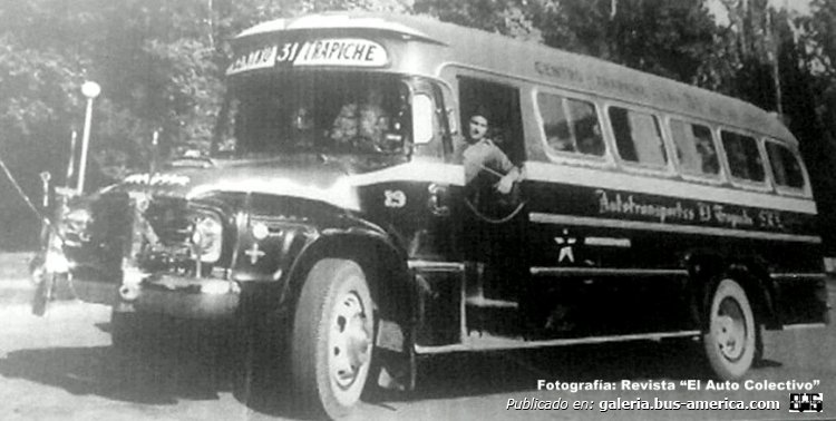 Bedford J6LZ1 (G.M.A.) - La Reina - Autotransportes El Trapiche S.R.L.
Línea 31 (Mendoza) - Interno 19
Prolífica carrocera mendocina, que elaboró gran cantidad y variedad de modelos

Fotografía: "El Auto Colectivo"
Palabras clave: Gamba / mza