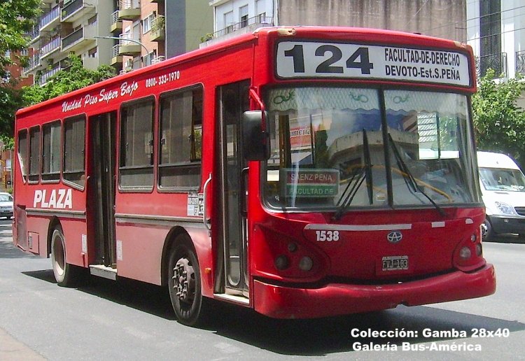 T.A.T.S.A. - Puma D 10.5 - Plaza
FVJ 183
Línea 124 - Interno 1538
Unidad reacondicionada, prestó servicios en Bahía Blanca.
Al día de hoy, esta línea sigue siendo operada por Plaza, dando por el momento por tierra los comentarios de un cambio de empresa

Colección: Gamba 28x40

http://galeria.bus-america.com/displayimage.php?pid=36864
http://galeria.bus-america.com/displayimage.php?pid=40047
Palabras clave: Gamba / 124