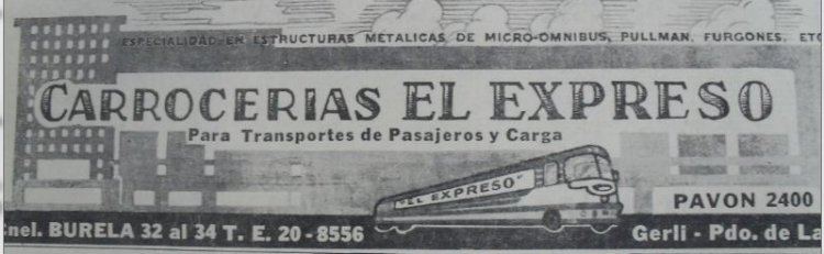 Carrocerías El Expreso
Publicidad de ëpoca
Colección J Arcuri - A A Deluca
Palabras clave: Gamba / Exp