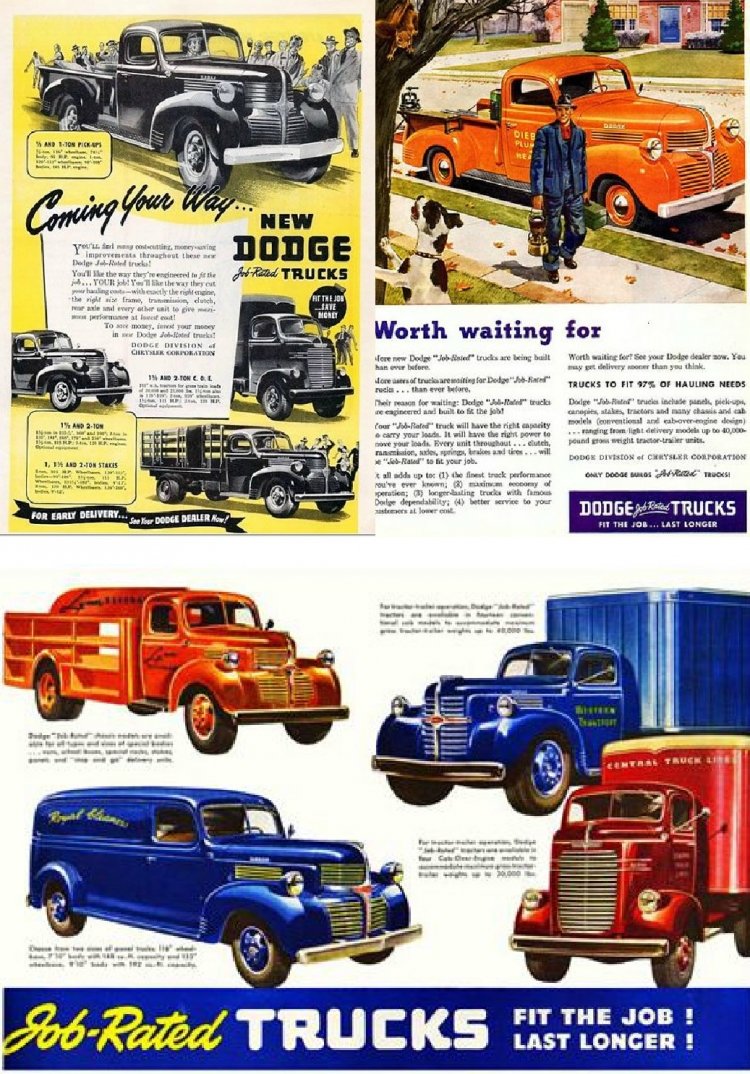 Dodge modelos 1945/46 y 1947
Foto: Publicidades de la marca
Extraídas del sitio www.carrosyclasicos.com

(Datos de izquierda a derecha y de arriba hacia abajo)
Palabras clave: Gamba / Dodge