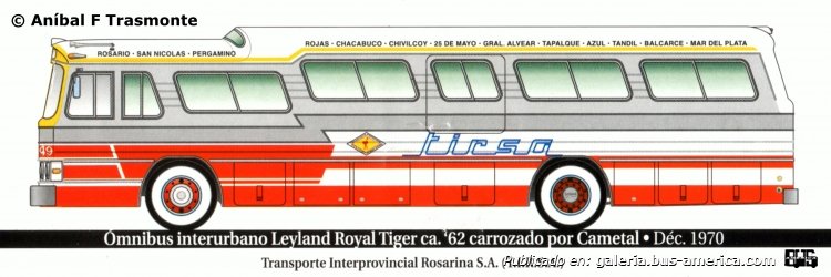 Leyland Royal Tiger - Cametal - T.I.R.S.A.
Interno 49

Dibujo: Aníbal F Trasmonte
Palabras clave: Gamba / Larga