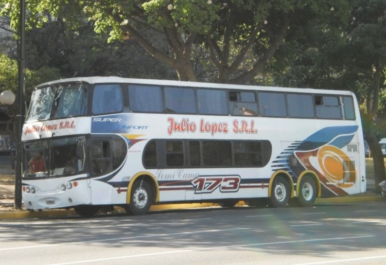 Mercedes-Benz O-400RSD - Imeca F50DP - Julio Lopez S.R.L. 173
Conservando desde hace buen tiempo su imagen de cuando operó en Empresa Argentina, también se lo vio en Micro Mar, y por su estado de conservación, tal vez se lo vea por mucho más tiempo (Argentina)
Palabras clave: Mercedes-Benz O-400RSD Imeca