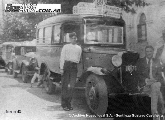Chevrolet (G.M.C.) - Mattaruchi - Línea 99
10c70
http://galeria.bus-america.com/displayimage.php?pid=31727

Línea 99 - Interno 43
Progresión de la identificación de esta línea: Línea 99, Línea A, Línea 11 y finalmente Línea 119 (caducada el 1 de Diciembre de 1978)

Imagen extraída de BusARG
