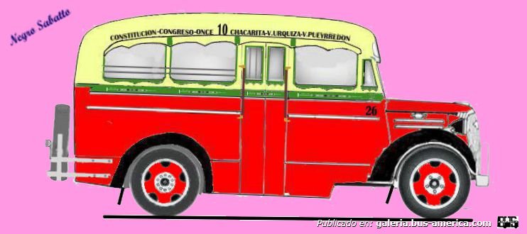 Chevrolet 1937 - Puletti - Línea 10
[url=https://bus-america.com/galeria/displayimage.php?pid=56749]https://bus-america.com/galeria/displayimage.php?pid=56749[/url]

Línea 10 (Buenos Aires), interno 26
