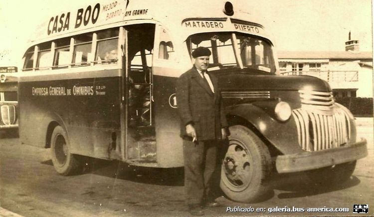 Chevrolet 1946 - Martin - Empresa General de Omnibus
[url=https://bus-america.com/galeria/displayimage.php?pid=65336]https://bus-america.com/galeria/displayimage.php?pid=65336[/url]

Comunal del Partido de General Alvarado

Fotografía: ¿?
