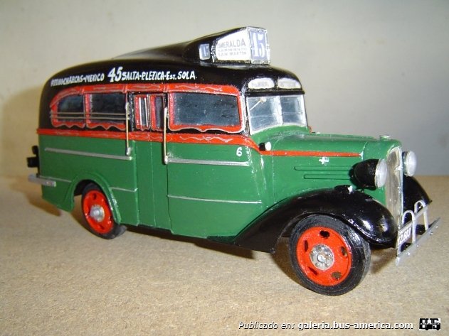 Linea 45 Ex Linea 24 Chevrolet 1936 Carrocería La Maravilla Interno 6 Maqueta de mi autoría
