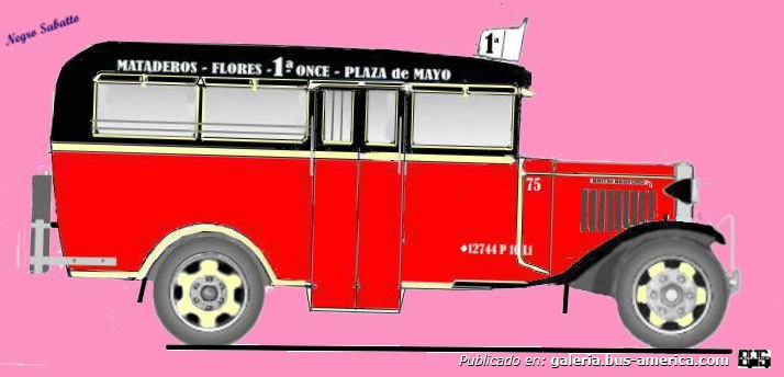 Bedford  1934 - Gnecco - Línea 1ª
Línea 1ª (Buenos Aires), interno 75
