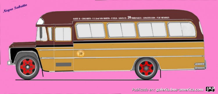 Linea 39 Transportes Santa Fe , Ford 1956-57 Carrocería El Detalle  DIBUJO, lo dibuje de una foto que saque a la película la Raulito en la foto no se ve el interno de la unidad, según el relato de Busarg es su puerta izquierda de un sola hoja y ventana
