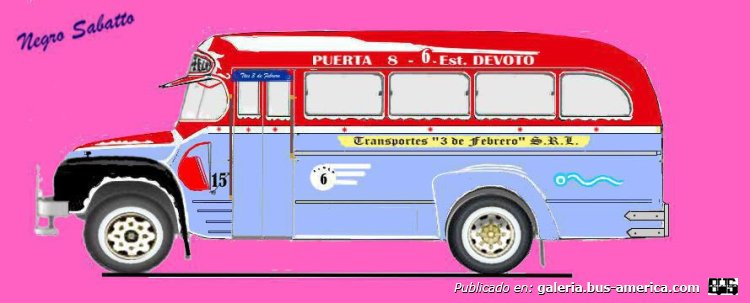 Linea 6 Transportes Tres de Febrero Bedfor  1957 Carroceria La Favorita Interno 15
Basada en fotografía de [url=http://busarg.com.ar/fotogaleria/displayimage.php?pos=-5136]Javier Berg Schnidrig[/url], posteado en Club Famosos de Buenos Aires, reposteado en BusArg
