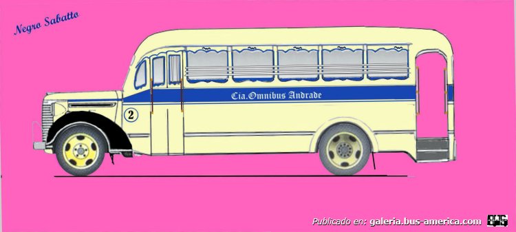 Chevrolet 1940 - Agosti - Compañia de Omnibus  Andrade
Línea 22 (Pdo.Avellaneda), interno 2

Basado en fotografía de [url=http://busarg.com.ar/fotogaleria/displayimage.php?pos=-5643]Cía de Omnibus Andrade[/url], posteado en Busarg.com.ar
