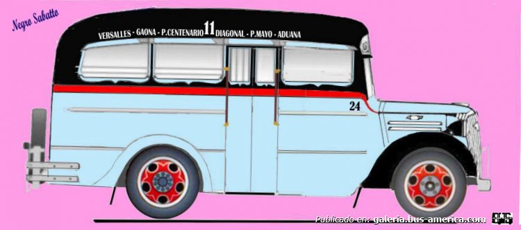 Chevrolet 1937 - La Maravilla - Línea 11
Línea 11 (Benos Aires), interno 24

Para conocer la historia completa de esta línea visite: 
[url=https://revista.bus-america.com/Notas/119.htm]Historia de la línea 119 de Buenos Aires, en Revistaa Bus América[/url]
