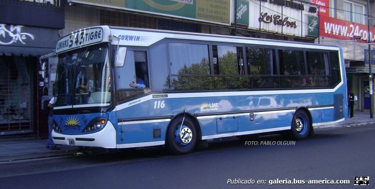 Mercedes-Benz OH 1115 L - Bi-Met - Noroeste
Línea 343 - Interno 116

Fotografía: Pablo Olguín
