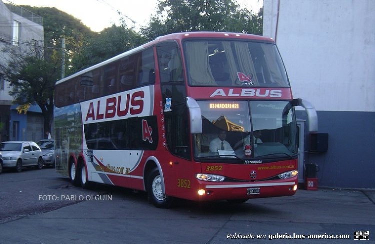 Mercedes-Benz O-500 RSD - Marcopolo (en Argentina) - Albus
GYB 844
Interno 3852

Fotografía: Pablo Olguín
