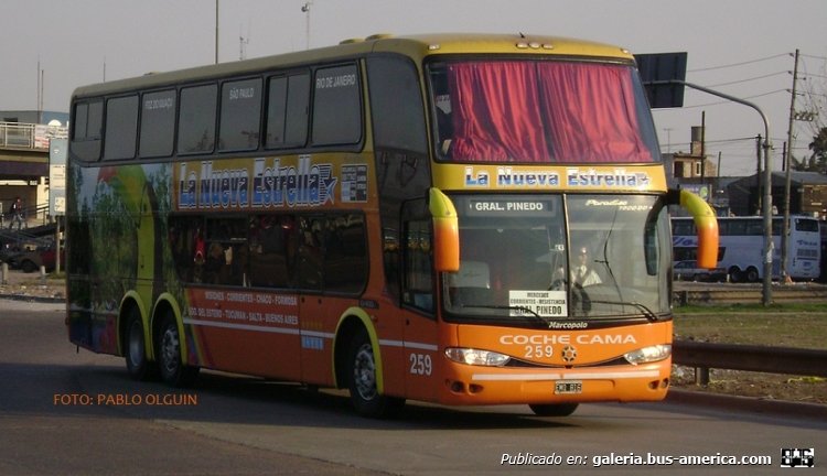 Mercedes-Benz O-400 RSD - Marcopolo (en Argentina) - La Nueva Estrella
Interno 259

Fotografía: Pablo Olguín
