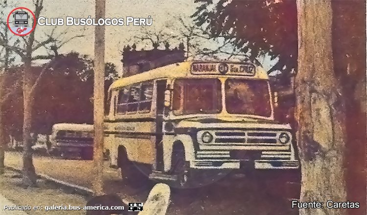 Dodde D 500 - San Juan - Comité 13M
Ruta 13 M (Lima)

Fotógrafo: desconocido.
Fotografía: Caretas
Extraído de: [url=https://www.facebook.com/photo.php?fbid=839289164870007&set=pb.100063667926379.-2207520000&type=3]Club Busólogos Perú, en facebool[/url]

"Gran recuerdo que nos traslada hasta el año 1973, fotografiado a uno de la vieja guarda, un rico Dodge 500 – San Juan, que integró a la tradicional e histórica Comité 13 M (Tranp. y Serv. Santa Cruz S.A.)."
