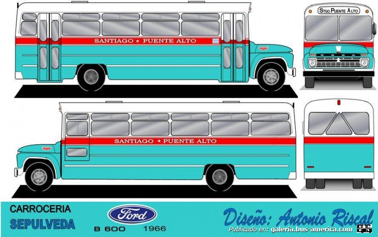 Ford B 600 - Sepulveda - Santiago Pte.Alto
Dibujo y gentileza: Antonio Riscal
