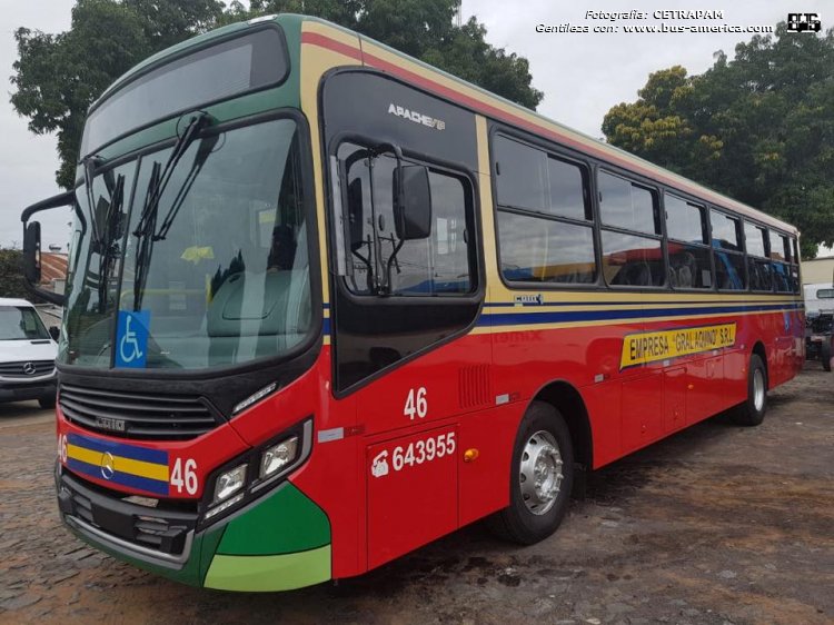 Mercedes-Benz OF 1721 - CAIO Apache Vip (en Paraguay) - Gral. Aquino
Línea 28 (Asunción), interno 46

Fotografía y gentileza: CETRAPAN


Archivo originalmente posteado en junio/julio 2018 
