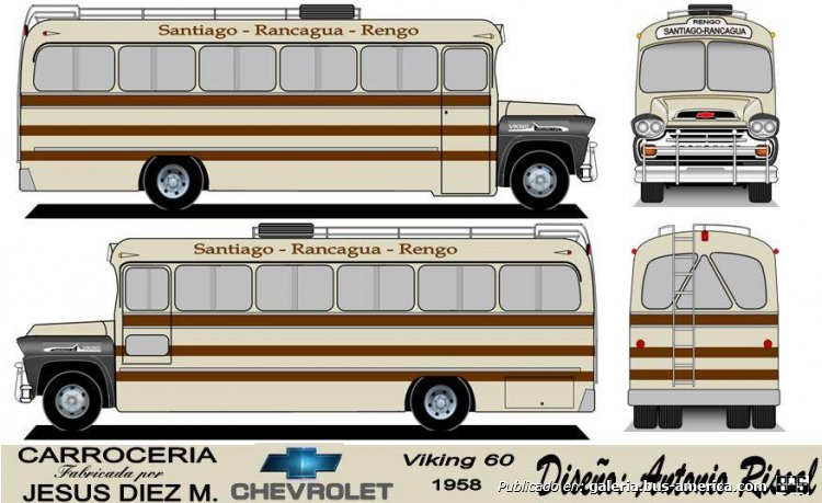 Chevrolet Viking 60 - Jesús Diez Martinez - Santiago Rancagua Rengo
Dibujo y gentileza: Antonio Riscal
