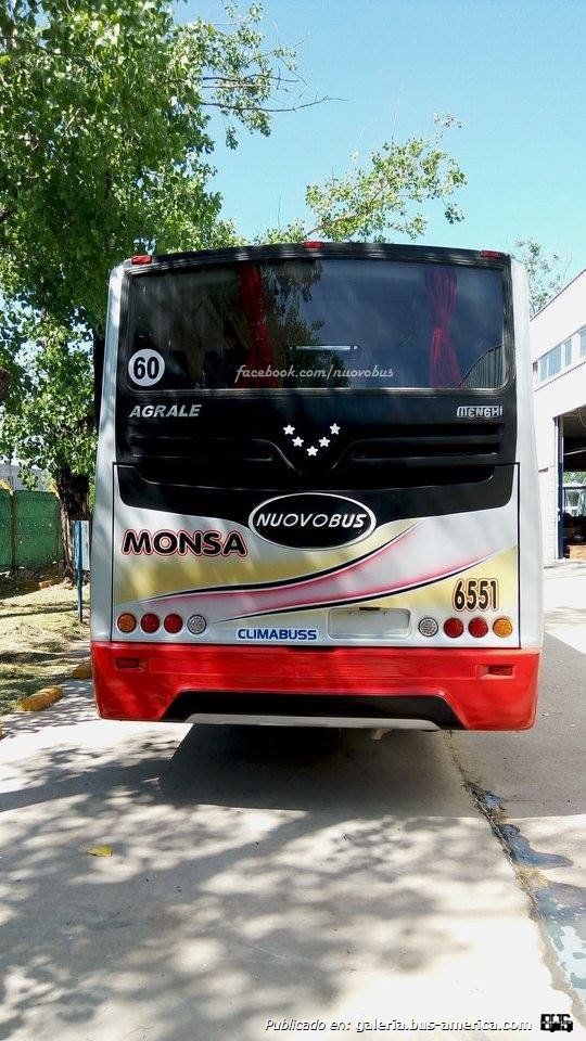 Agrale MT 17.0 LE - Nuovobus Menghi - MONSA
http://galeria.bus-america.com/displayimage.php?pid=44527
http://galeria.bus-america.com/displayimage.php?pid=44528
http://galeria.bus-america.com/displayimage.php?pid=44530
http://galeria.bus-america.com/displayimage.php?pid=44531

Línea 60 (Buenos Aires), interno 6551

Vuelve el servicio diferencial a la 60, que no vuelve y es igual a un común de hoy
¿Cual iba a ser la propuesta diferencial de este servicio que no arrancó?
Tercer corte de pintura, para diferenciar el servicio

Fotografía y gentileza de carrocería: Nuovobus, en facebook.com

