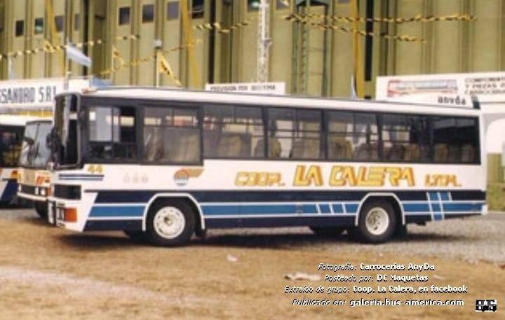 Mercedes-Benz OF 1214 - Anyda - Coop. La Calera
Coop. La Calera (Prov. Córdoba), interno 44

Fotografía de carrocerías: Andreolli y D´Alessandro
Posteado por: DC Maquetas en grupo Coop. La Calera, en facebook
