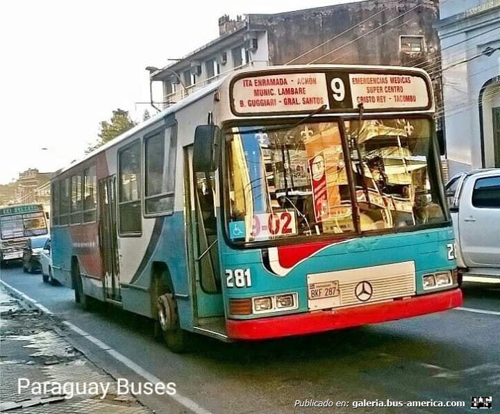 Mercedes-Benz OH 1521 L SB - Eivar 25-98 (en Paraguay) - Paraguay
BKF 287

Línea 9 (Asunción), unidad 281

Fotografía y gentileza: Armando Gómez
Gentileza: Paraguay Buses, en facebook
