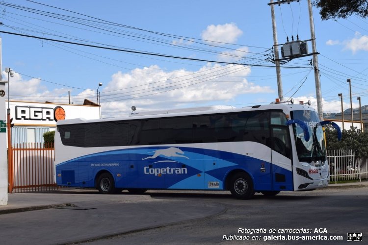 Scania K 400 - AGA Spirit 2 - Copetran
TTW679
http://galeria.bus-america.com/displayimage.php?pid=44497
http://galeria.bus-america.com/displayimage.php?pid=44498
http://galeria.bus-america.com/displayimage.php?pid=44499

Copetran, unidad 8320

Fotografía: Autobuses AGA
