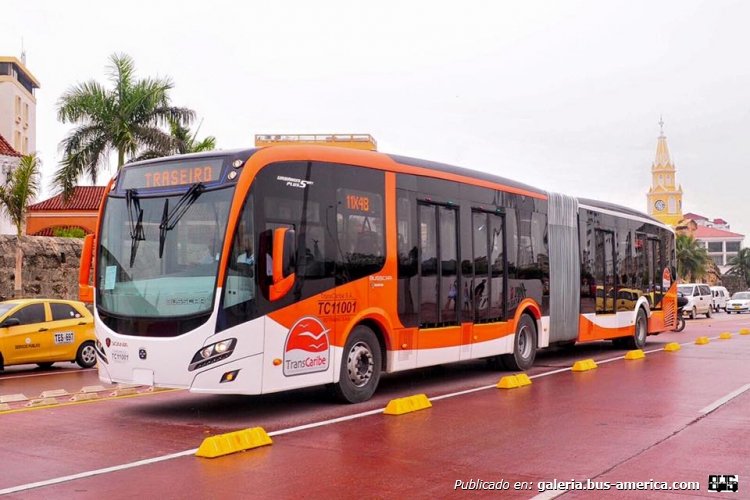 Scania K 320 - Busscar Urbanuss Pluss S5 - Transcaribe , Sotramac
Fotografía: Transcaribe S.A.

Etapa de pruebas de Transcaribe

Sotramac (integrada por: Cointracar, Cootransur, Transporte Flota de Lujo S.A. & Pemape S.A., las cuales poseen el 60% del capital  & con el 40% la empresa SI 99)
