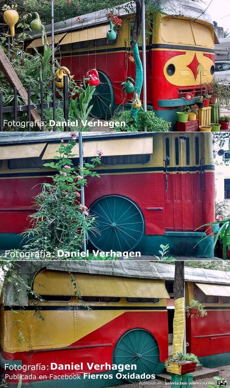 Leyland Royal Tiger - Decaroli Hnos - Particular
Otra vida
Uno de los carrozados en Rosario, hoy oficia de vivienda
Es muy probable que haya prestado servicio en Las Delicias, su corte de pintura en el frente era así, no el color que posee hoy

Fotografías: Daniel Verhagen
Publicadas en el grupo de Facebook "Fierros Oxidados"
