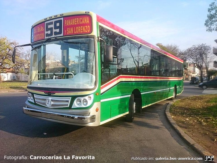 Mercedes-Benz O-500 U - La Favorita - M.O.C.B.A.
Línea 59

Fotografía: Carrocerías La Favorita
