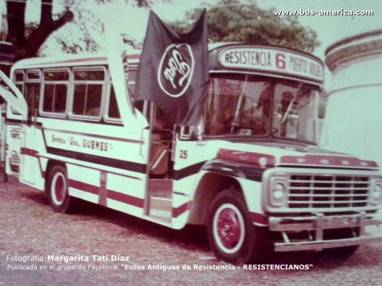 Ford (F.M.A.) - El Diseño - General Güemes
Línea 6 - Interno 25

Fotografía: Margarita Tati Díaz
Publicada en el grupo de Facebook "Fotos antiguas de Resistencia" RESISTENCIANOS

