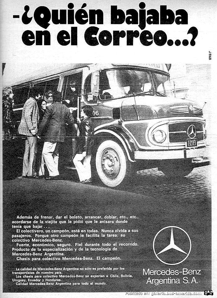 Mercedes-Benz LO 1112 - Coop. San Martín - Expreso Cañuelas
Línea 51 - Interno 106
Publicidad de época
