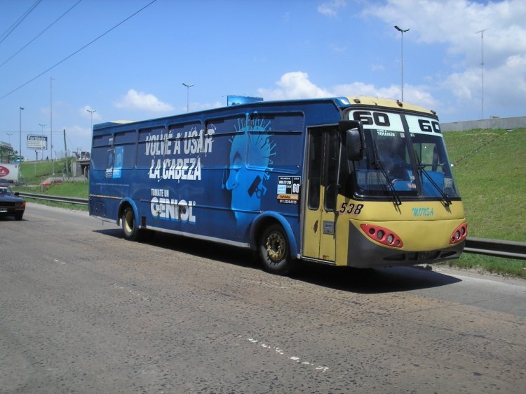 Mercedes-Benz 1316 - CND - MONSA
C 1728038 - SQN 292
Linea 60 - Interno 538
Trompa reformada en la empresa, con parabrisas de Imeca.
Palabras clave: Linea 60 MONSA CND