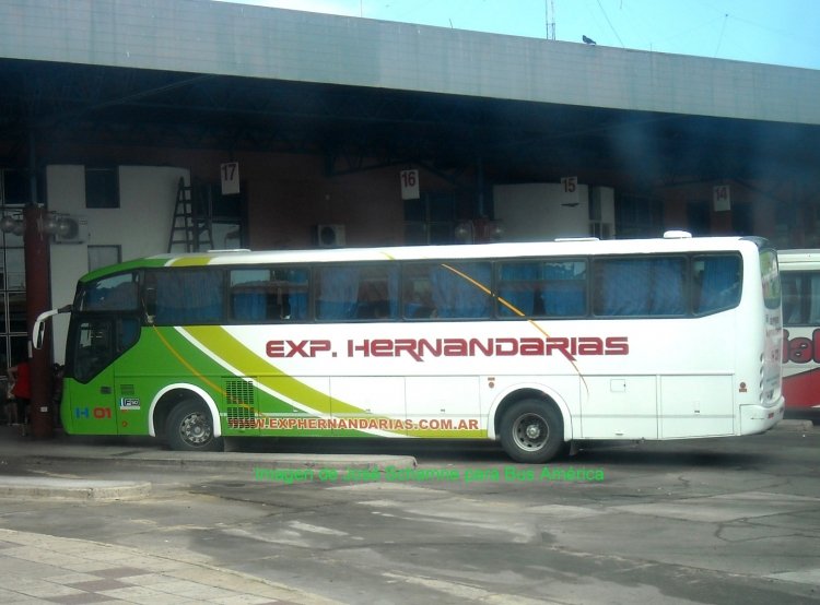 Mercedes-Benz OF 1722 - Sudamericanas - Expreso Hernandarias - 01
Expreso Hernandarias que realiza el servicio Paraná-Hernandarias         
Palabras clave: Expreso Hernandarias 01