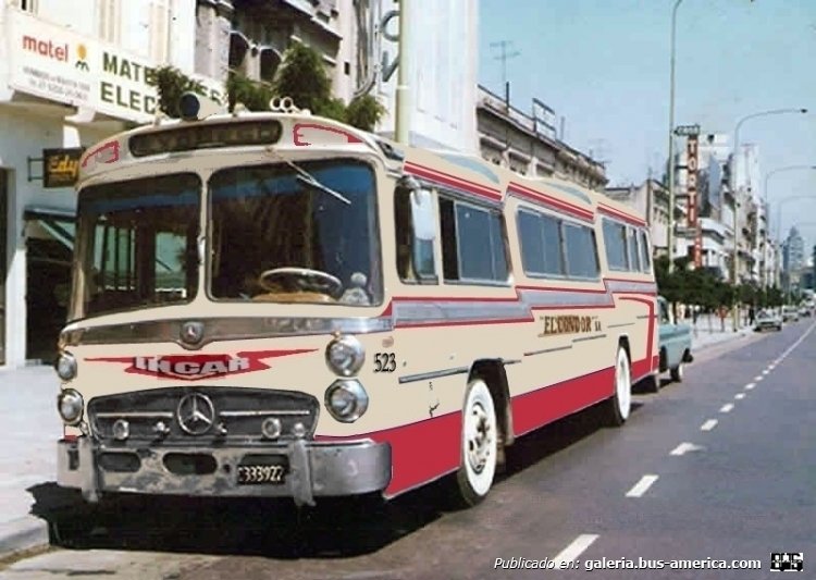 Mercedes-Benz O-317 - Incar - El Cóndor (Recreación)
C 333922
Interno 523
Una fotografía de un Mercedes-Benz O-317 El Cóndor al que le cambie los colores azul, blanco y rojo por el original amarillo y rojo. 
La fotografía esta dando vuelta por ahí y yo la retoque.

Fotografía original: Oscar Alberto Nuñez
