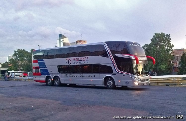 Mercedes-Benz O-500 RSD - Marcopolo Paradiso 1800 DD G7 (para Paraguay) - J.C.
Interno 1501
Terminal de ómnibus Retiro
