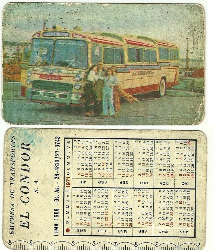 Mercedes-Benz O-317 - Incar - El Cóndor
Calendario Institucional El Cóndor 1971
