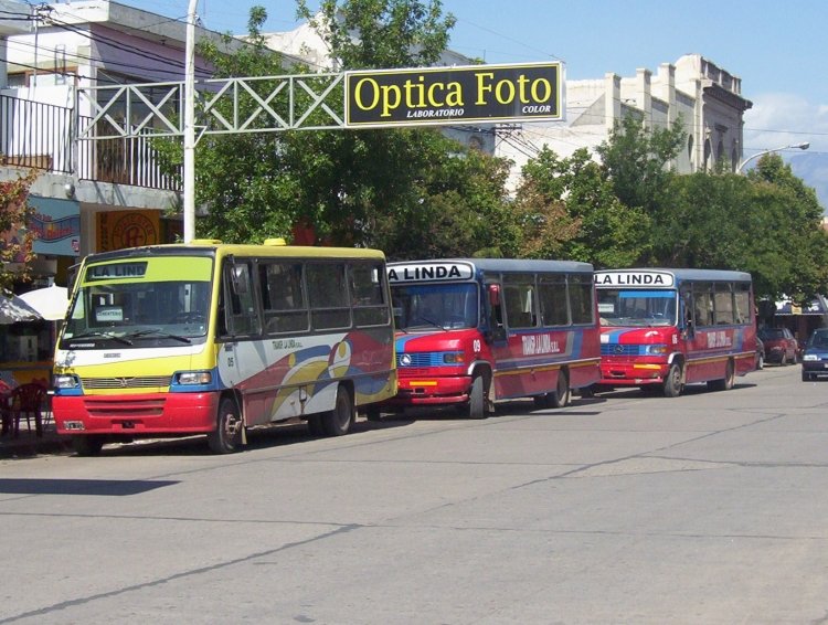 Mercedes-Benz LO 814 - Marcopolo - T. La Linda
Transporte La Linda - Internos 05, 06 y 09

(Datos de izquierda a derecha)
