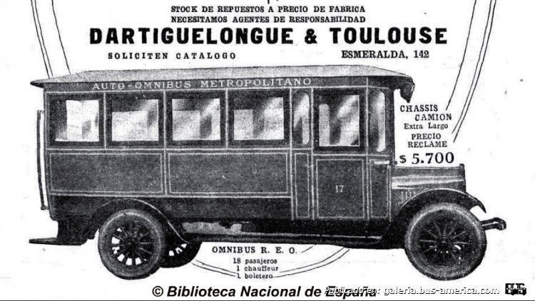 REO - Gnecco - A.O.M.
Ómnibus REO 1923
Revista Caras y Caretas 1274 - año 1923
