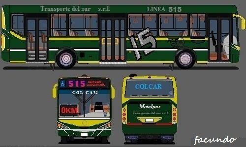 Mercedes-Benz OH 1618 - Metalpar - Transportes Del Sur
Bueno amigos yo se que me piden que agrande mas las imágenes 
que subo pero esta no la pude agrandar. Les cuento que para el año 
que viene la línea 515 Transportes Del Sur, de Longchamps (Almirante 
Brown), traeran Metalpar Iguazú OH 1618 3 puertas, según dicen, van 
a agrandar en recorrido, va a ir de Rayo de Sol -  estación Longchamps - 
Barrio Sakura, hasta estación Burzaco y cobraran otro tipo de tarifas 
Así como se ve en el dibujo serán los Iguazú OH 1618 que llegaran a la 
515 el año que viene 
Palabras clave: linea 515 transportes del sur s.r.l