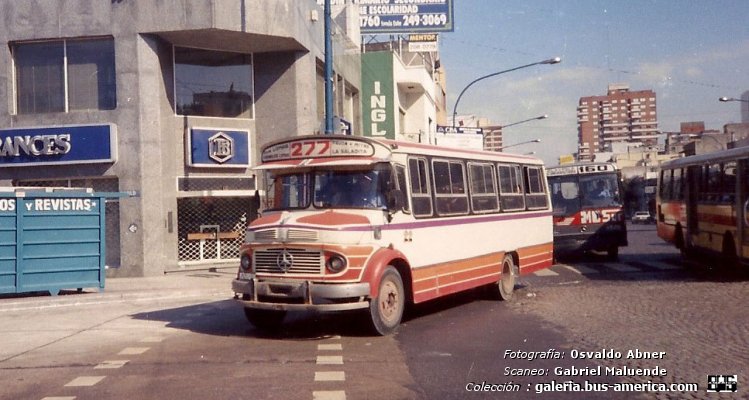 Mercedes-Benz LO 1114 - San Juan - Línea 277
¿M.243013?

Línea 277 (Prov. Buenos Aires), interno 22
Ex Coop.TAC (Prov.Mendoza)

Fotografía: Osvaldo Abner
Scaneo: Gabriel Maluende
Colección: www.bus-america.com
