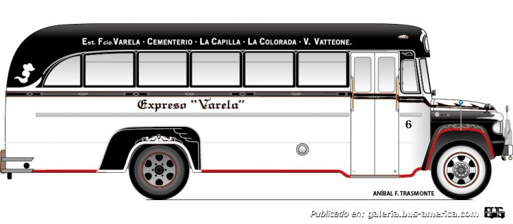 Fargo D 400 - Agosti - Exp.Varela
Línea 2 (Pdo. F.Varela), interno 6

Ilustración y gentileza: Anibal Trasmonte

Los invito a conocer la historia de esta carrocería en:
[url=https://www.bus-america.com/ARcarrocerias/Agosti/Agosti-histo.php]Historia de Carpitnería y Carrocería A. y C. Agosti[/url]
