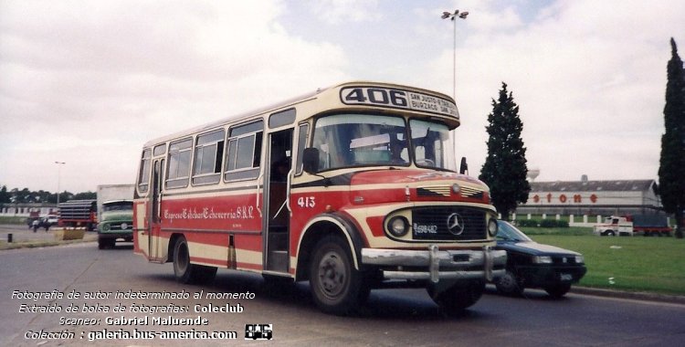 Mercedes-Benz LO 1114 - Biglia - Exp.Esteban Echeverría
B.1698482

Línea 406 (Prov.Buenos Aires), interno 413

Fotógrafo: desconocido al momento
Extraído de bolsa de fotografías del Coleclub
Scaneo: Gabriel Maluende
Colección: www.bus-america.com
